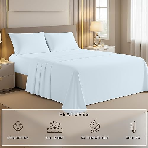 Miniatura 6 de Juego de sábanas Kotton Culture de 4 piezas, de 1000 hilos, 100 % algodón egipcio de alta calidad, bolsillo profundo, lisas, lujosa ropa de cama de