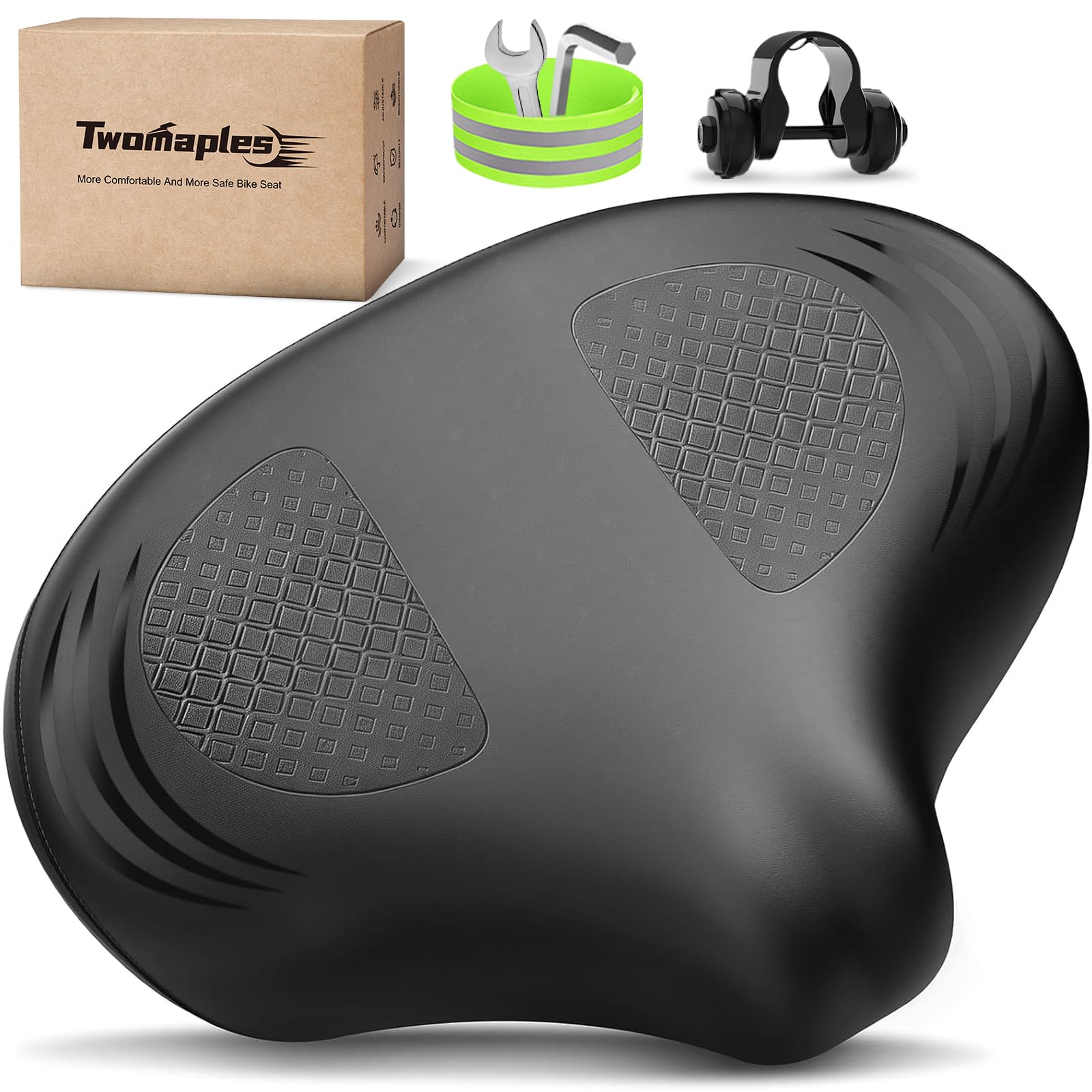 View 1 of ***STOCK IMAGE FOR REFERENCE***
Bike Seat Noseless Wide Bicycle Seat for Women Men, Bike Seats Cushion Comfort for Big Butt, Multiple Fit Saddle for Peloton, Electric, Exercise, Cruiser Bikes
