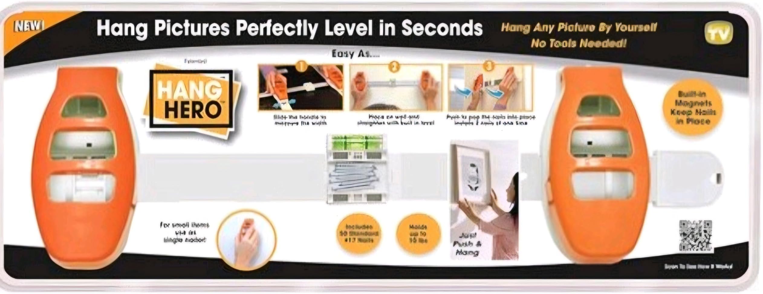 Hang Hero - All in One Picture Hanging System! Measures Frame, Levels and Inserts Nails at The Perfect Depth and Angle. Includes Hang Hero Unit and (50) #17 Brad Nails!