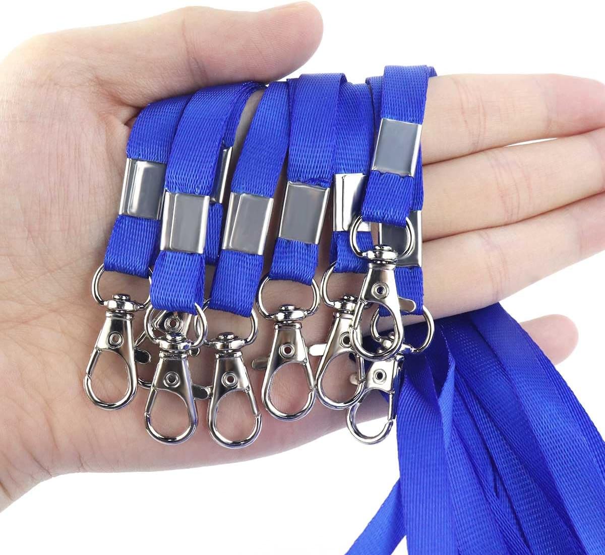 Premium Bulk Navy Blue Lanyards - 17.38 Inch Flat Lanyards with Clip Swivel Hook Detachable Buckle (20 Pack) - Image 4