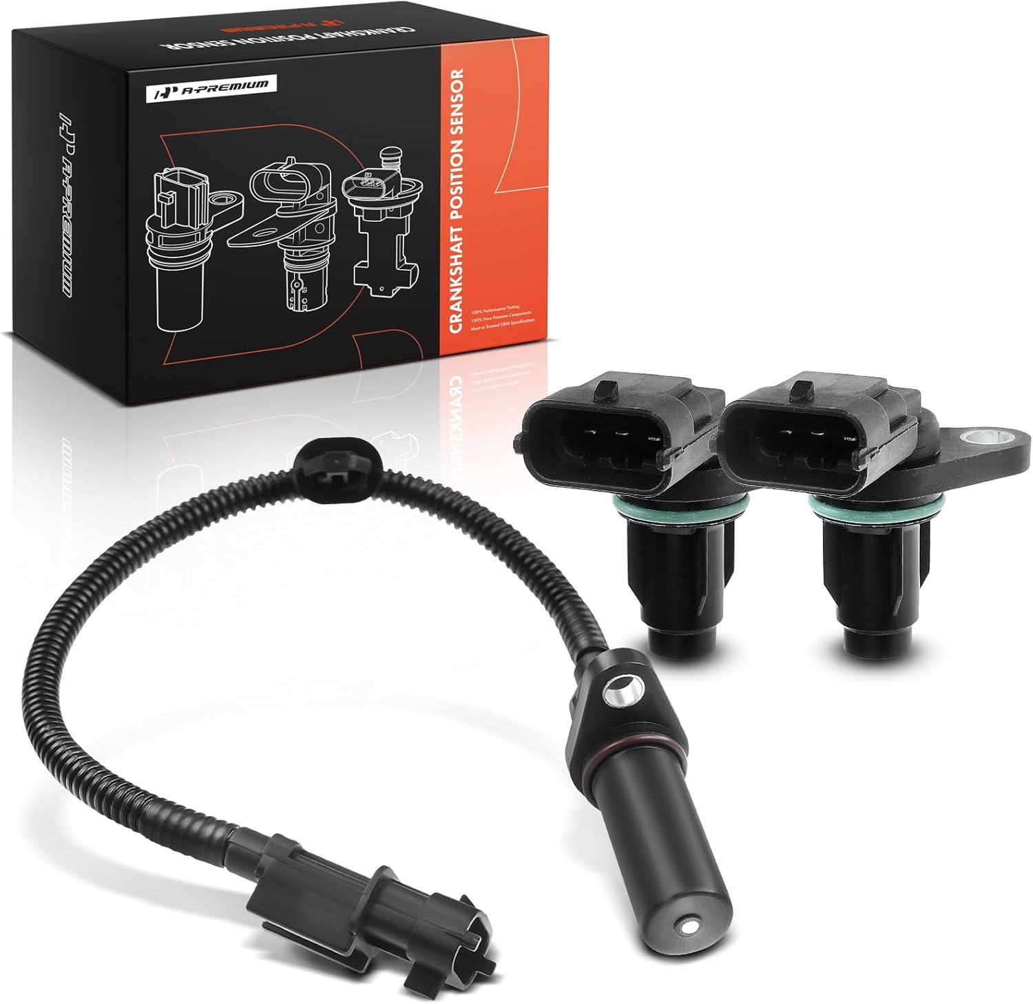 A-Premium 3-PC Engine Camshaft Crankshaft Position Sensor Compatible with Kia Soul 2011-2015/2019, Rio 2012-2016/2018-2019 & Hyundai Accent 2012-2019, Veloster 2012-2015/2017, 1.6L