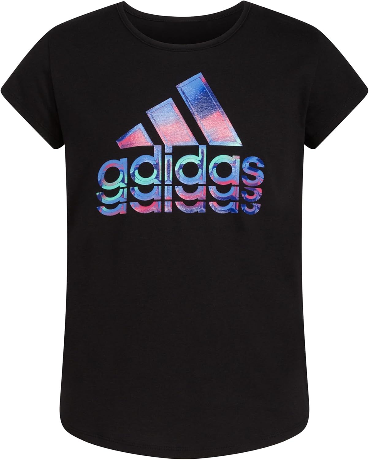 Adidas Girls Cotton Scoop Neck T-Shirt with Short Sleeves Adidas Girls Cotton Scoop Neck T-Shirt with Short Sleeves