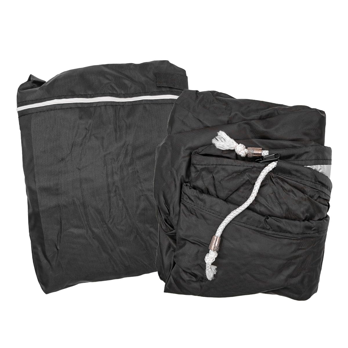 Komplette Außenbordmotorabdeckung, licht- und rissbeständig, UV-beständig, Bootsmotorabdeckung, Bootsmotorabdeckung, Verstellbarer Riemen, passend für Motor 60–100 PS, Schwarz