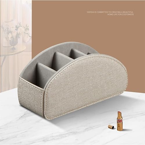 Miniatura 4 de Soporte para control remoto, organizador de escritorio de cuero para 5 habitaciones y decoraciones para sala de estar, almacenamiento de mesita