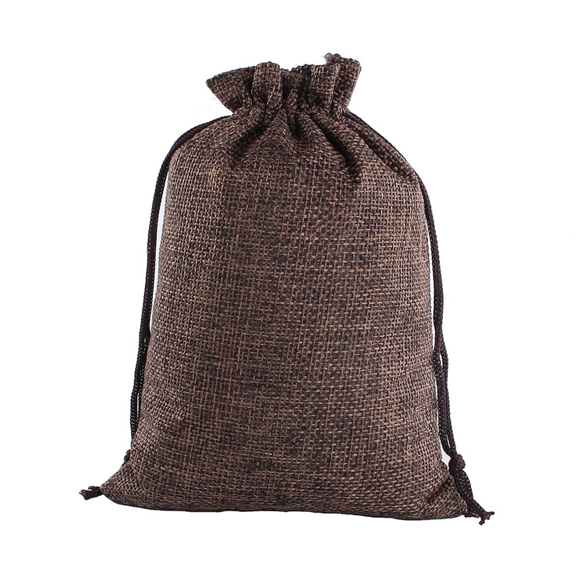 Lot de 40 sacs en lin - Sacs en coton - Pour calendrier de l'Avent - Sacs en lin - Sacs cadeaux pour bijoux, mariage, Noël, fête (café, 13 x 18 cm)