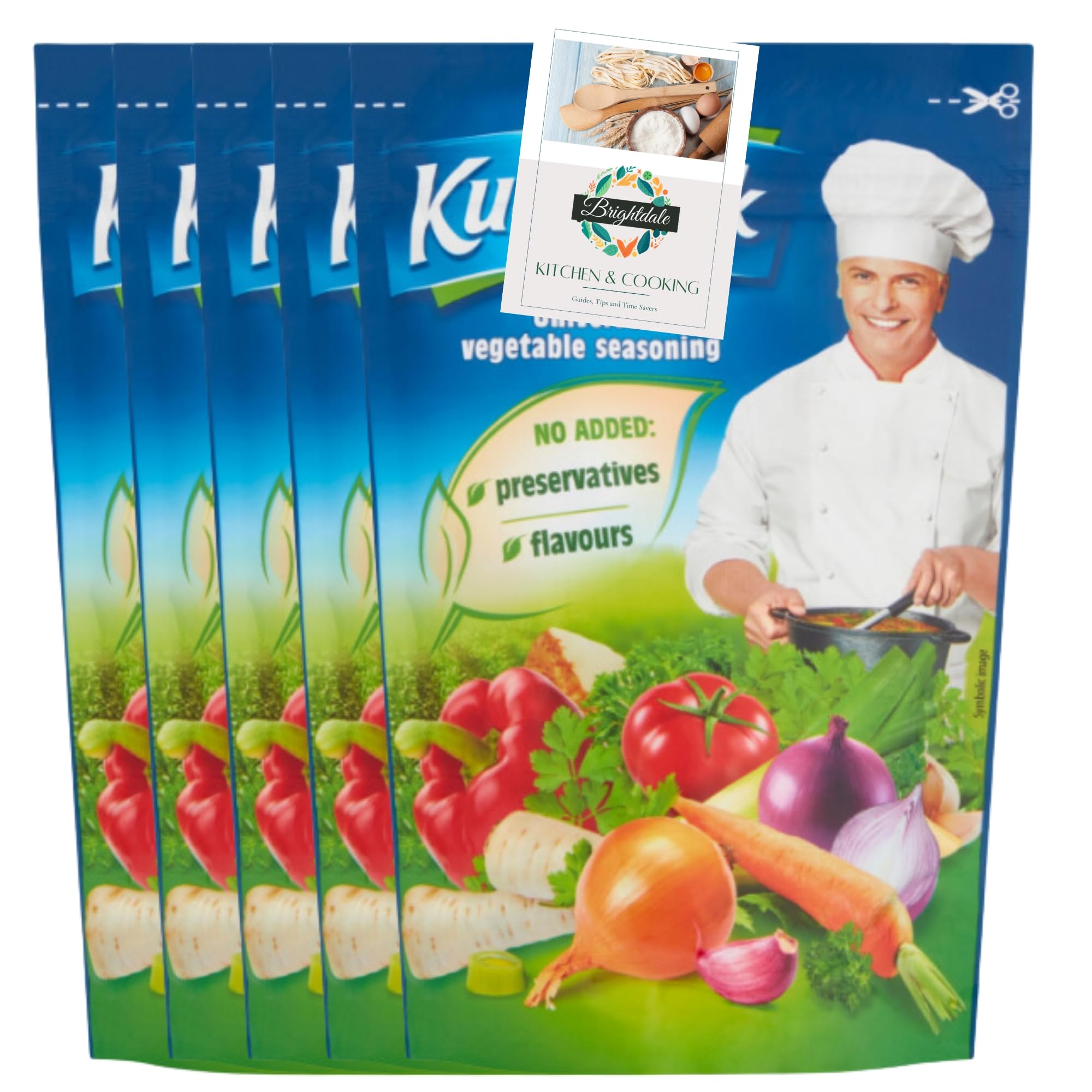 Vegetable All Purpose Seasoning Bundle with Kucharek Seasoning 200g 5 Pack + Brightdale Kitchen Booklet