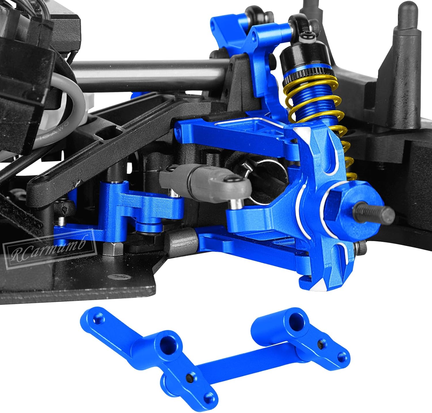 1/14 14301 14302 14303 14304 RC Driveshafts CVD,Shocks Absorber,A Arms,Steering Cup Block & Rear Hubs,Shock Tower,Steering Upgrades Part for 1/14 RC Car,Navy Blue