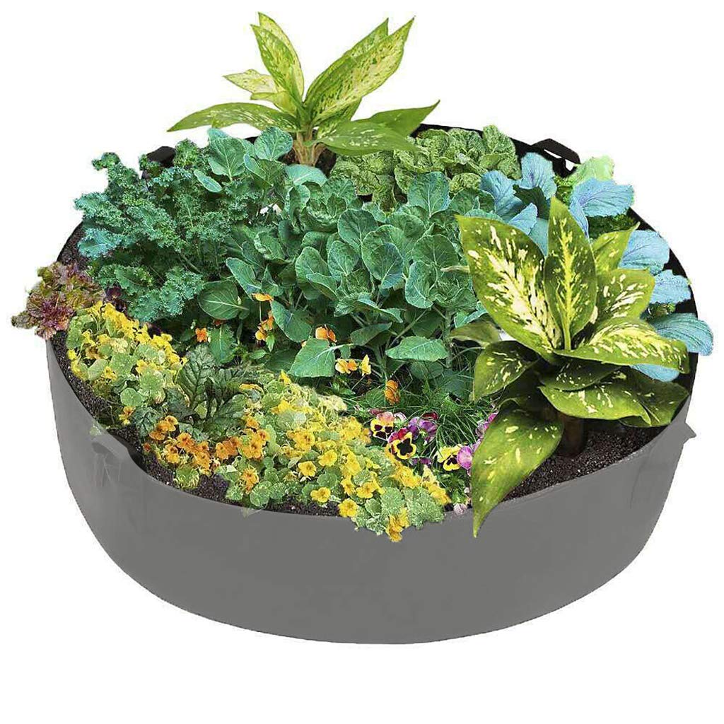 Lot de 5 sacs de plantation surélevés, 80 x 30 cm, gris