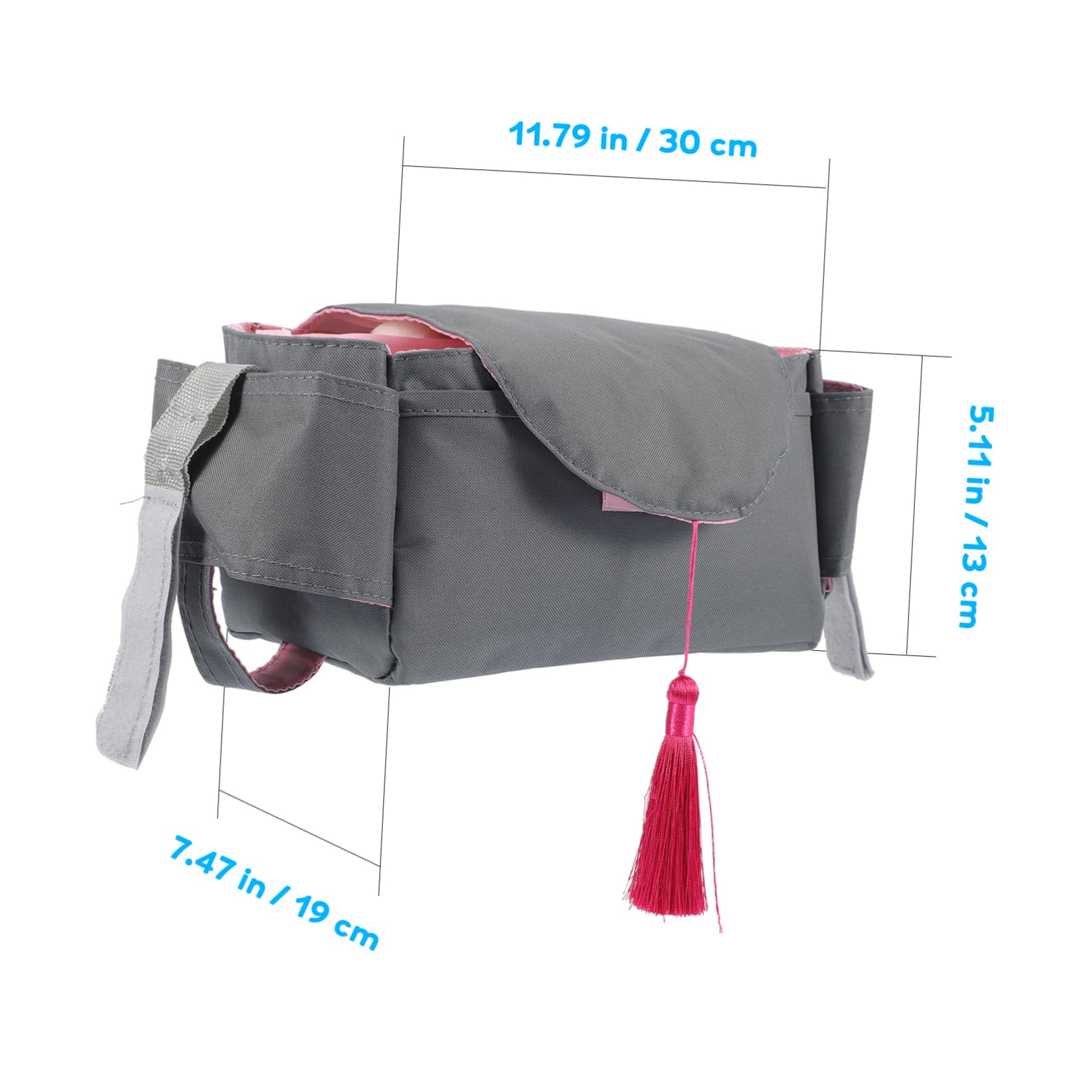 SUPVOX Diaper Organizer Bag with Handle Portable Caddy for Essentials Stylish Stroller Hanging Storage for Diapers and Accessories for Outdoor Use Tassel Design