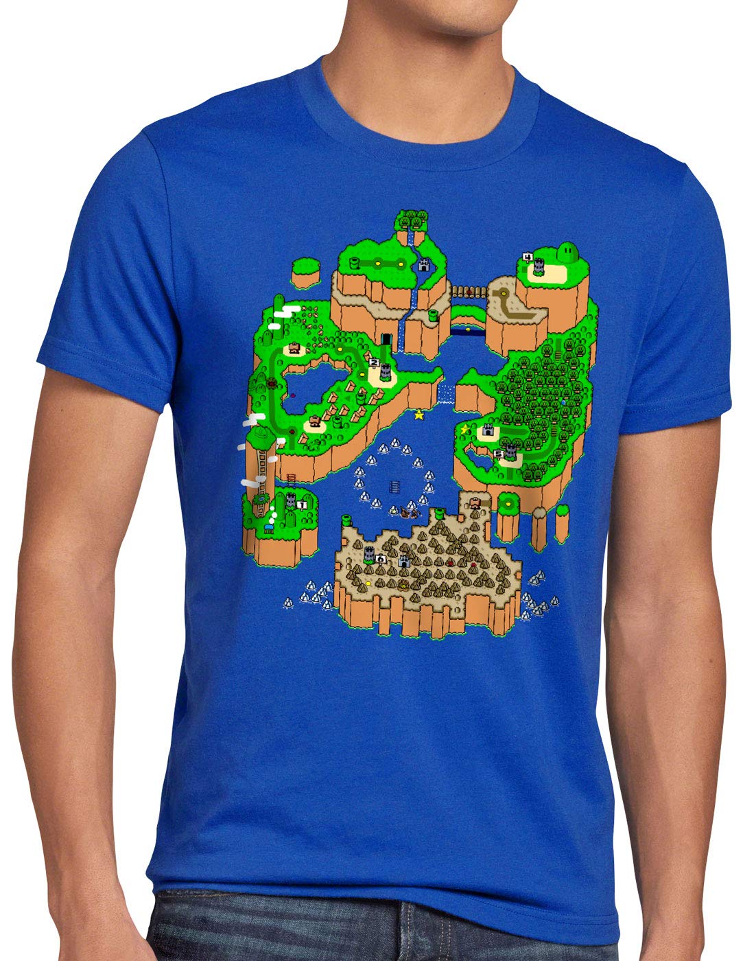 CottonCloud Mario Map Men's T-Shirt Video Game Console SNES n64
