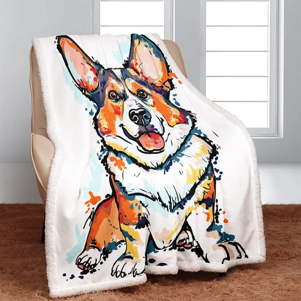 YISUEMEI Watercolor Sherpa Blanket, Soft and Plush