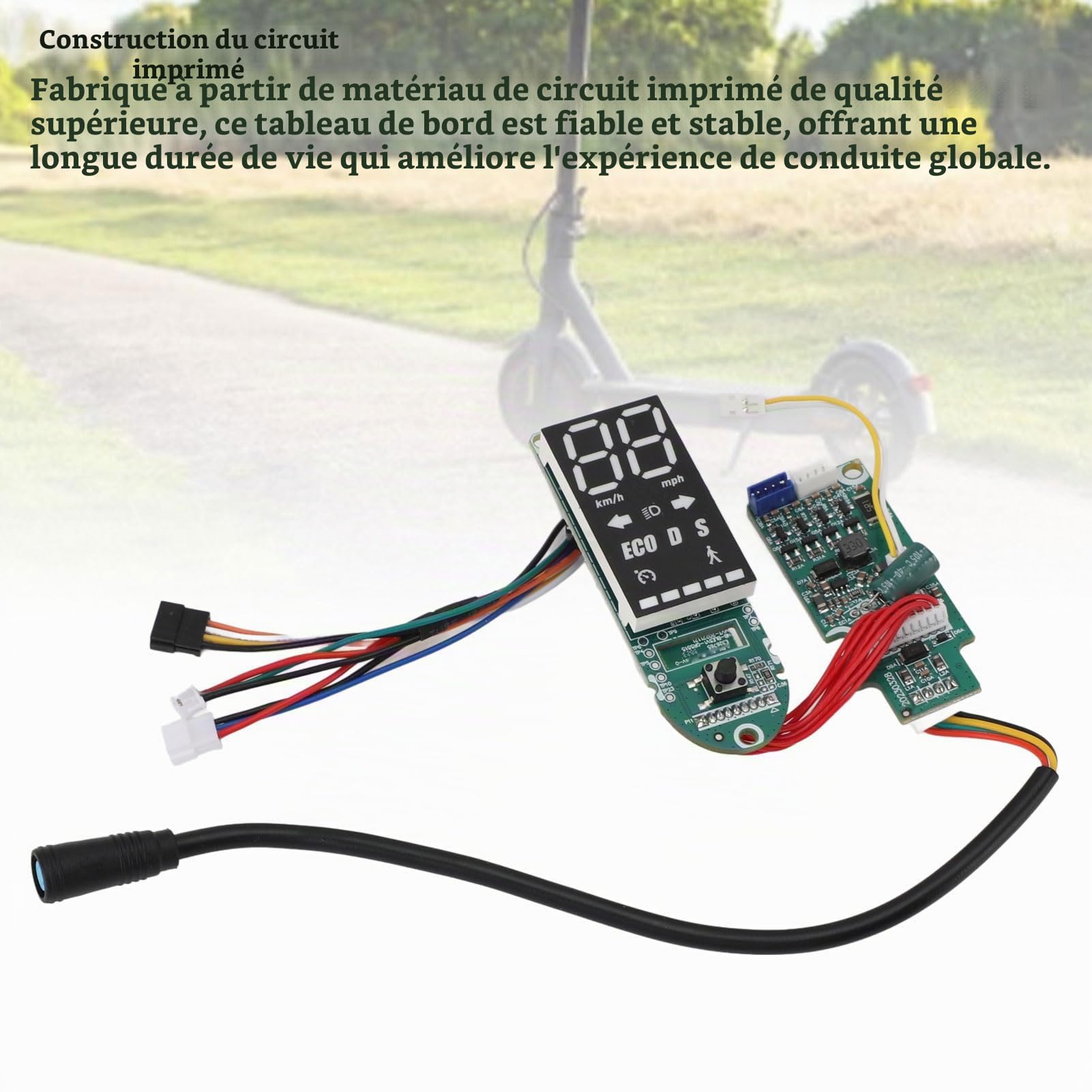 BuyWeek Tableau de Bord de Scooter Électrique pour Ninebot Max G2 Série, Remplacement de Carte de Circuit Imprimé Bluetooth de Trottinette Électrique avec Tourner Le Signal Mode Piéton