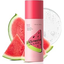 Watermelon Aha Bha Facial Toner for Face 100ml - Hydrating Exfoliating Face Toner with Salicylic Acids, Lactic & Hyaluronic Acids, Vitamin B5 for Pores, Oily, Dull & Rough Skin, Smooth Texture