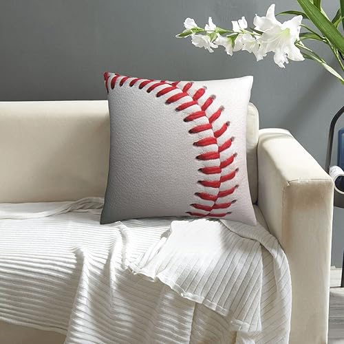 Miniatura 4 de Funda de almohada cuadrada y acogedora de béisbol, moderna, neutra, decoración del hogar, para sala de estar, sofá, automóvil, 18 x 18 pulgadas