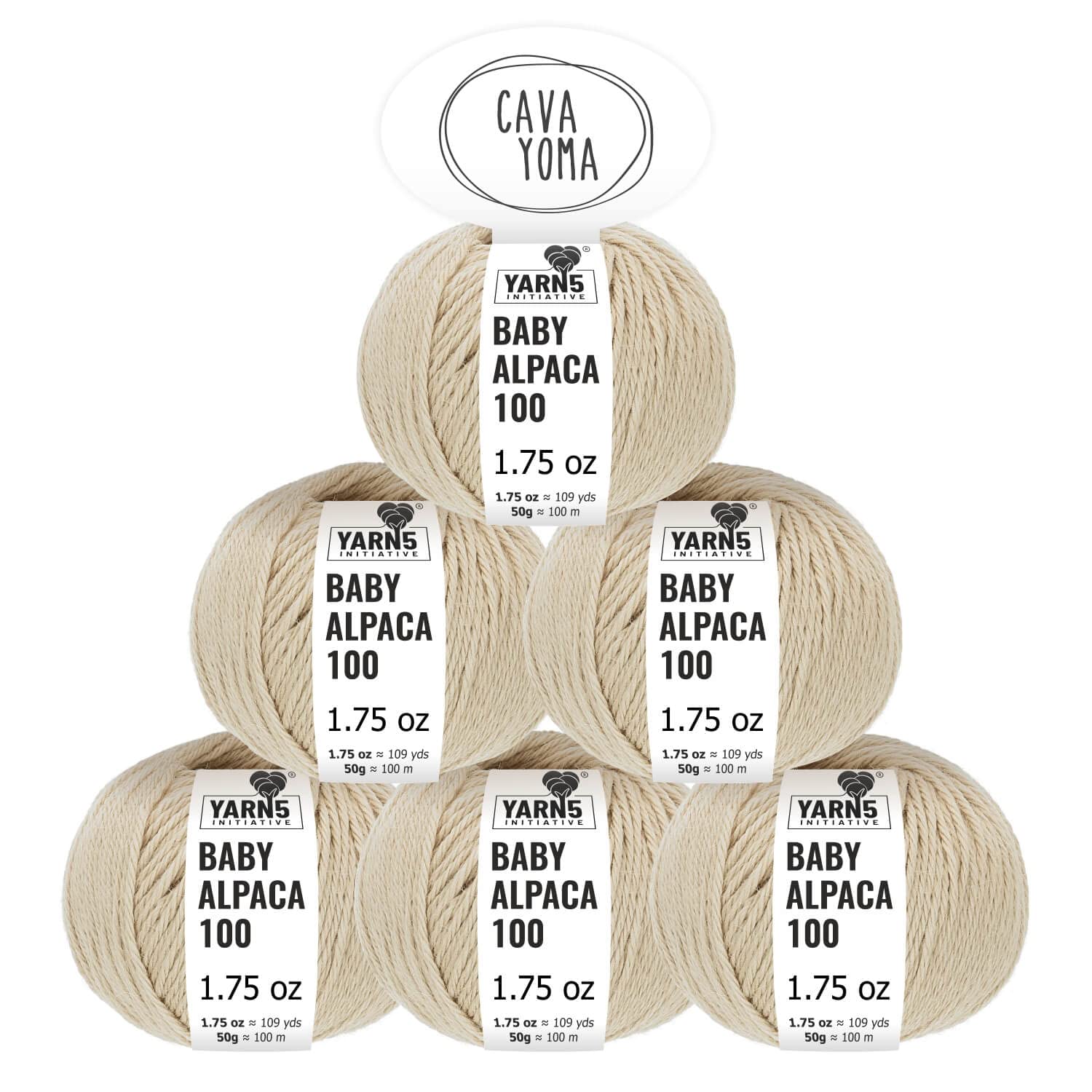 CAVAYOMA 100% Baby Alpaca Yarn 6-Skein Set