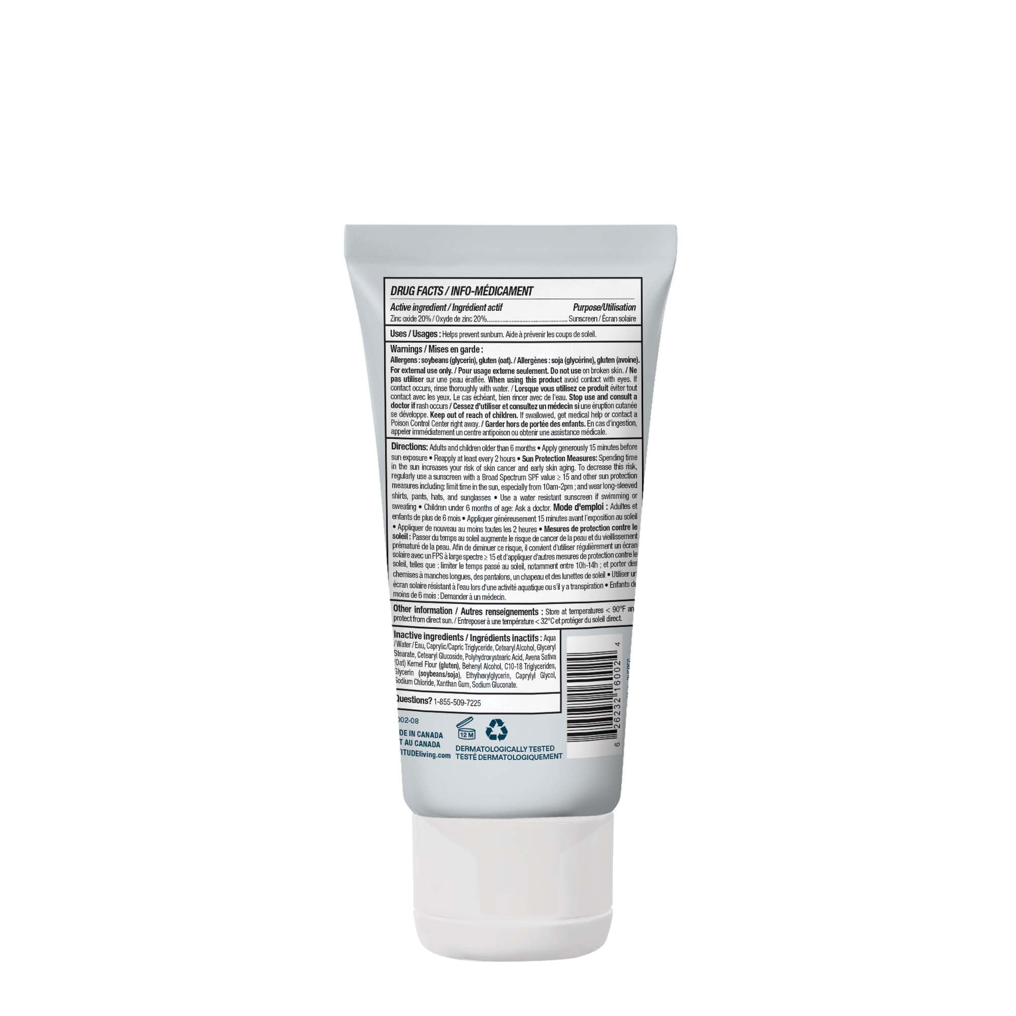 ATTITUDE Mineral Sunscreen for Baby and Kids with Sensitive Skin, EWG Verified, Broad Spectrum UVA/UVB, Dermatologically Tested, Plant and Mineral-Based Formula, Vegan, SPF 30, Unscented, 2.6 Oz
