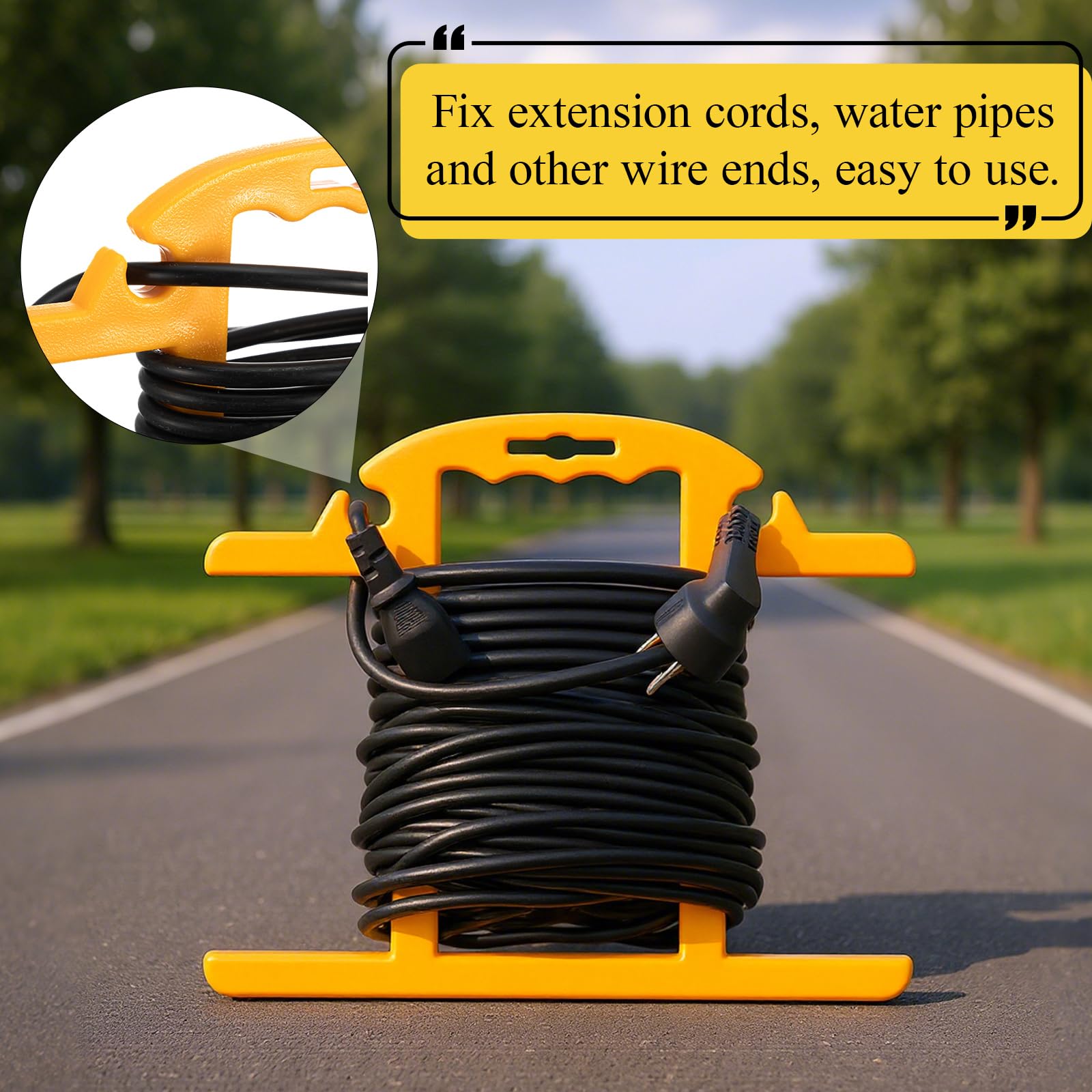 Ripeng 6 Stück ABS Weihnachtslicht-Aufbewahrung, Weihnachtslicht-Organizer, robuste Verlängerungskabel-Aufbewahrungsrolle, Verlängerungskabel, hält 30 m, H-förmige Spule (gelb)