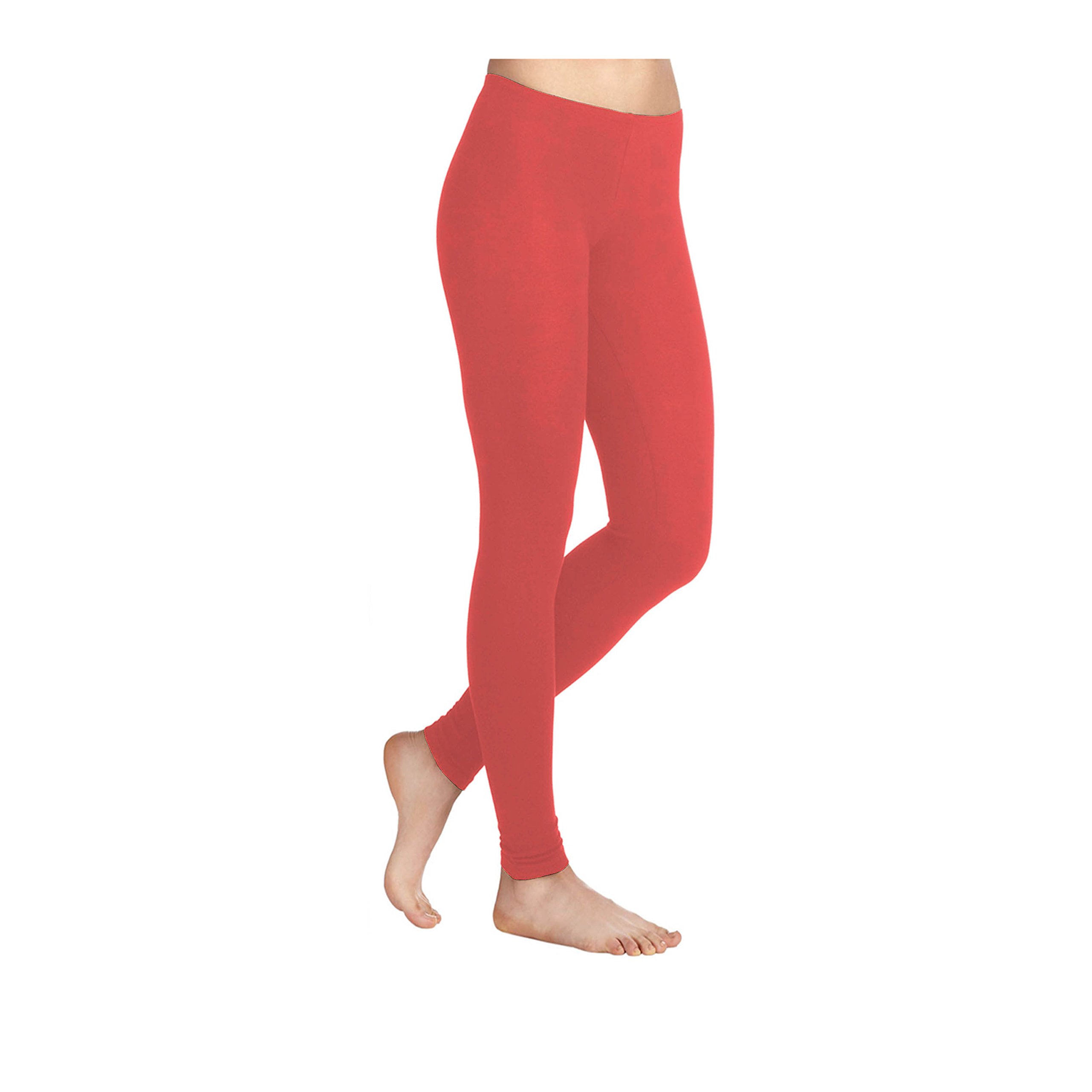 Missloved Plain Stretchy Viscose Lycra Leggings - XXL to fit UK 18-20 - Coral