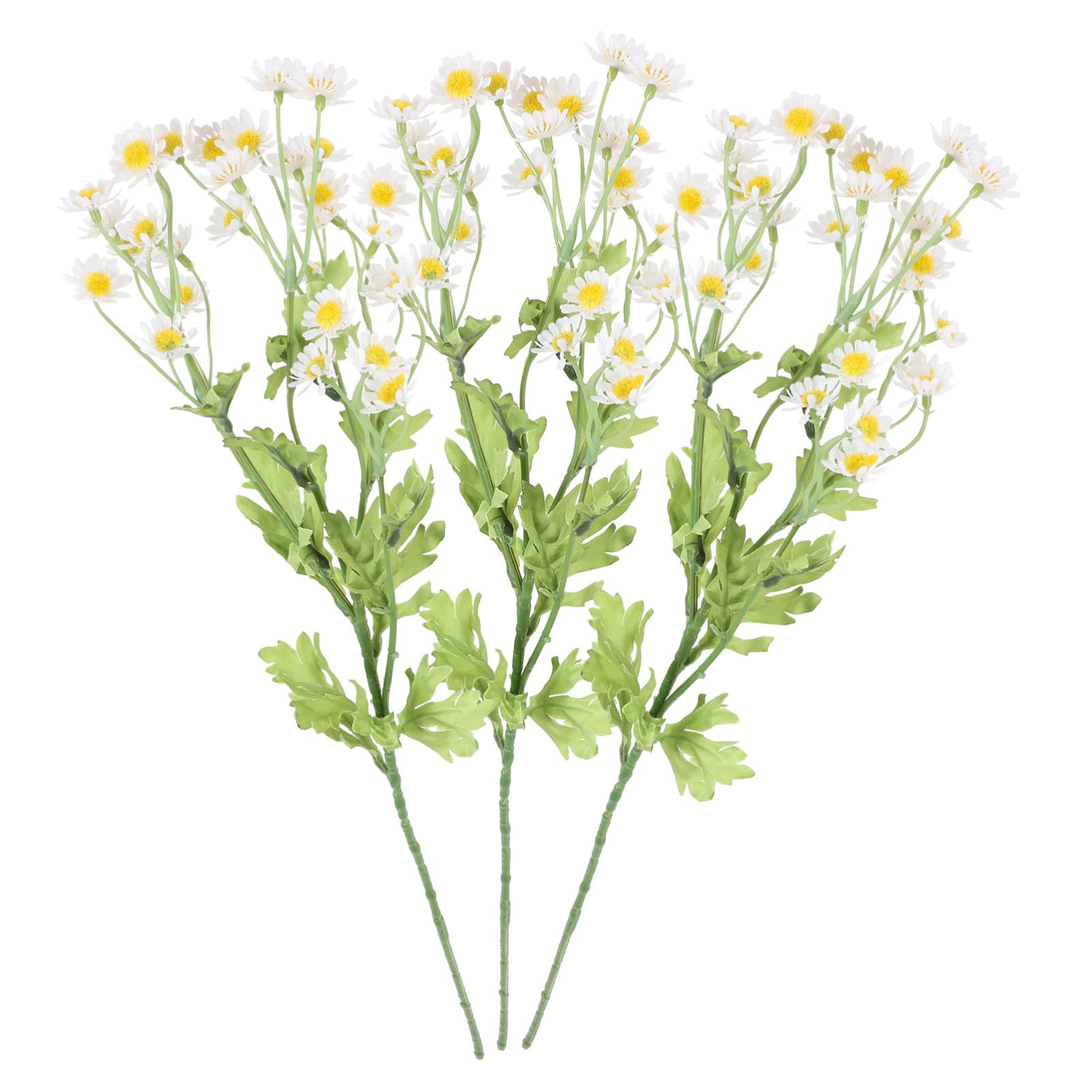 SEWACC 3Pcs Artificial Daisy Flowers Fake Chamomile Stem Small Daisy for Mothers Day Wedding Home Table Garden Decor