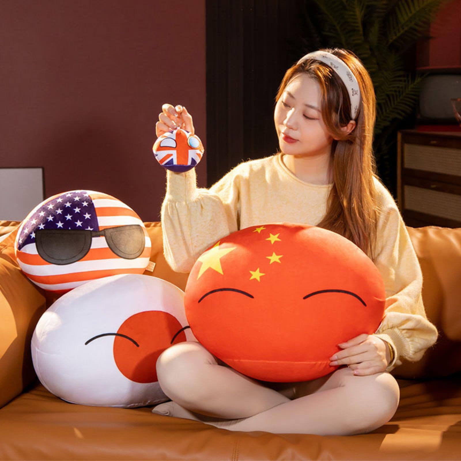Peluche Polandball Countryball 40cm - Union Soviétique Et Autres Pays - Cadeau Déco