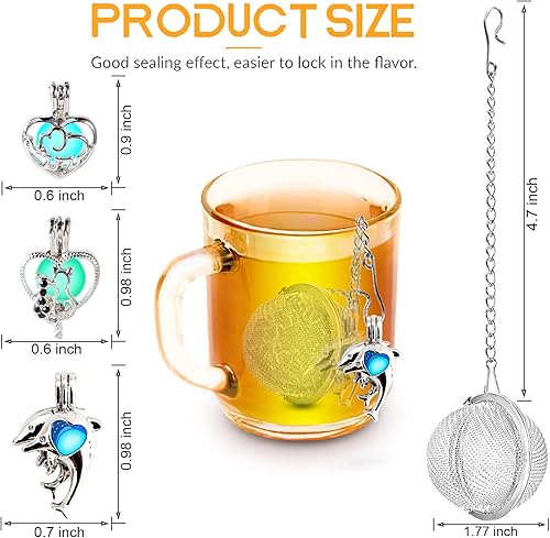 Miniatura 4 de 3 infusor de té TeaSanavie Loose Tea Steeper de acero inoxidable de malla fina bola de té de hojas sueltas Infusores de té que brillan en la