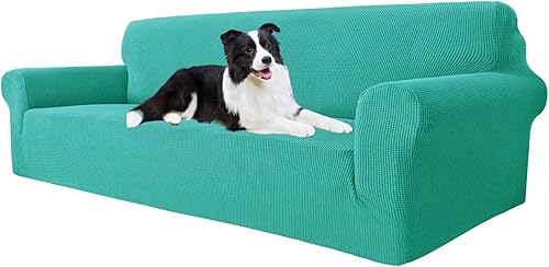 Miniatura 160 de MAXIJIN Funda súper elástica para sofá de 3 cojines, funda universal de 1 pieza para sofá de sala de estar, protector de muebles de elastano, apto