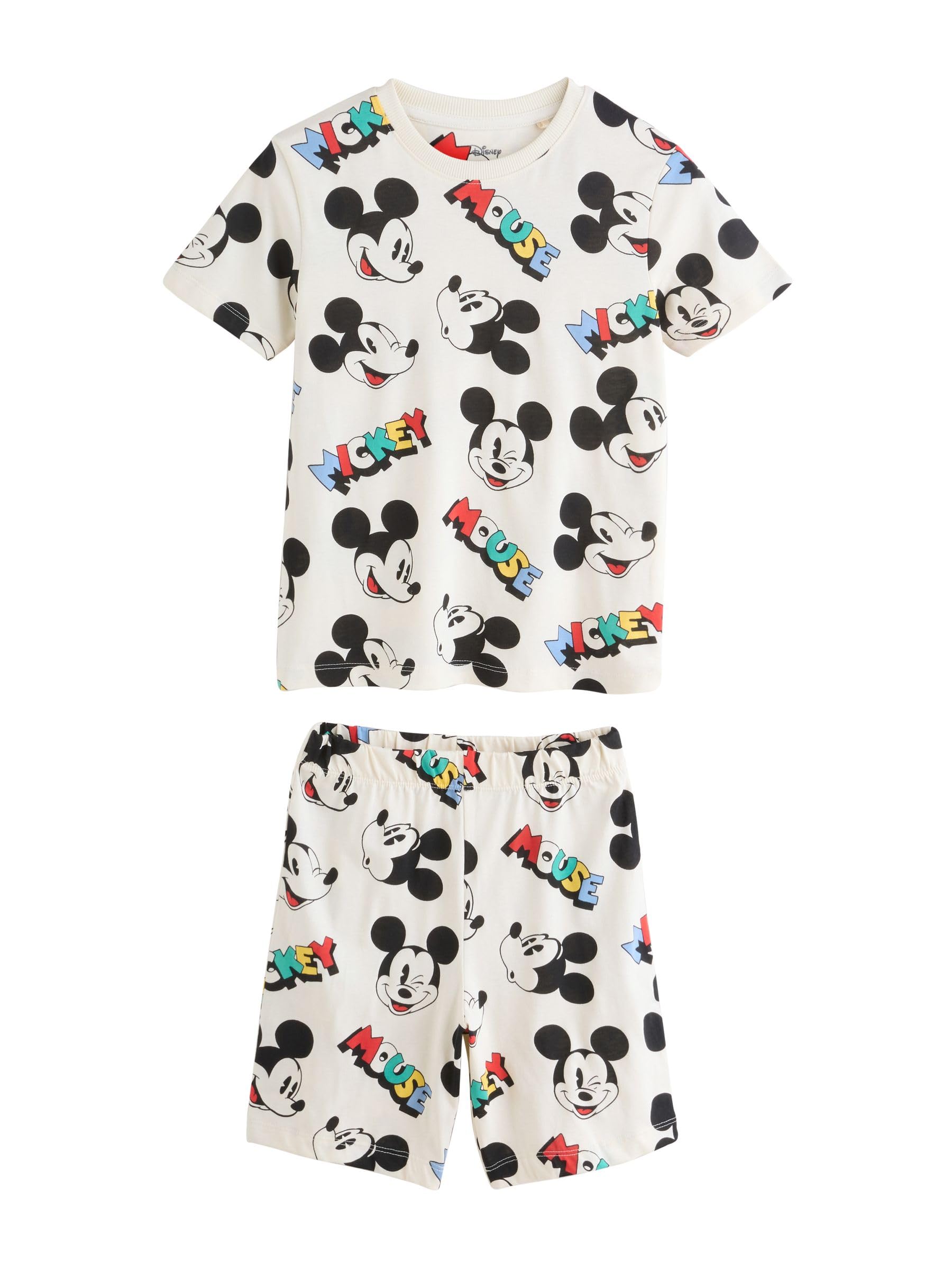 NEXT Jungen 3er-Pack Kurze Schlafanzüge, Mickey Mouse