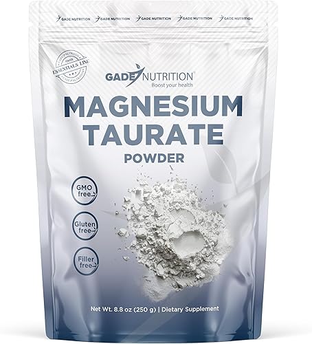 Gade Nutrition - Polvo de taurato de magnesio puro Sin OMG, sin gluten, sin relleno, altamente absorbente Fabricado en Estados Unidos