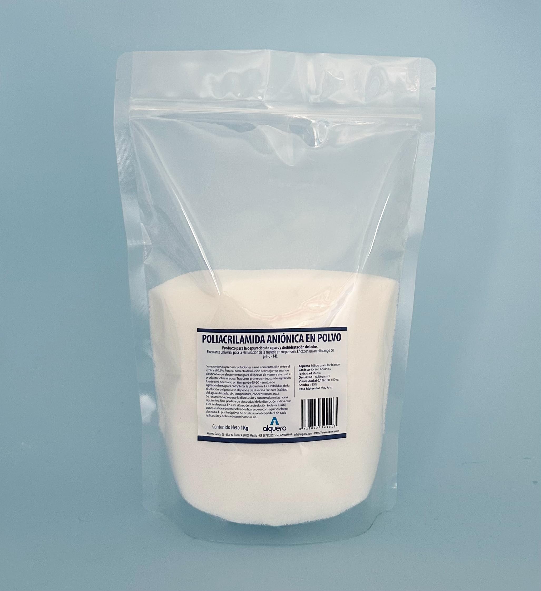 Polyacrylamide anionique 1 kg pour le traitement de l'eau claire