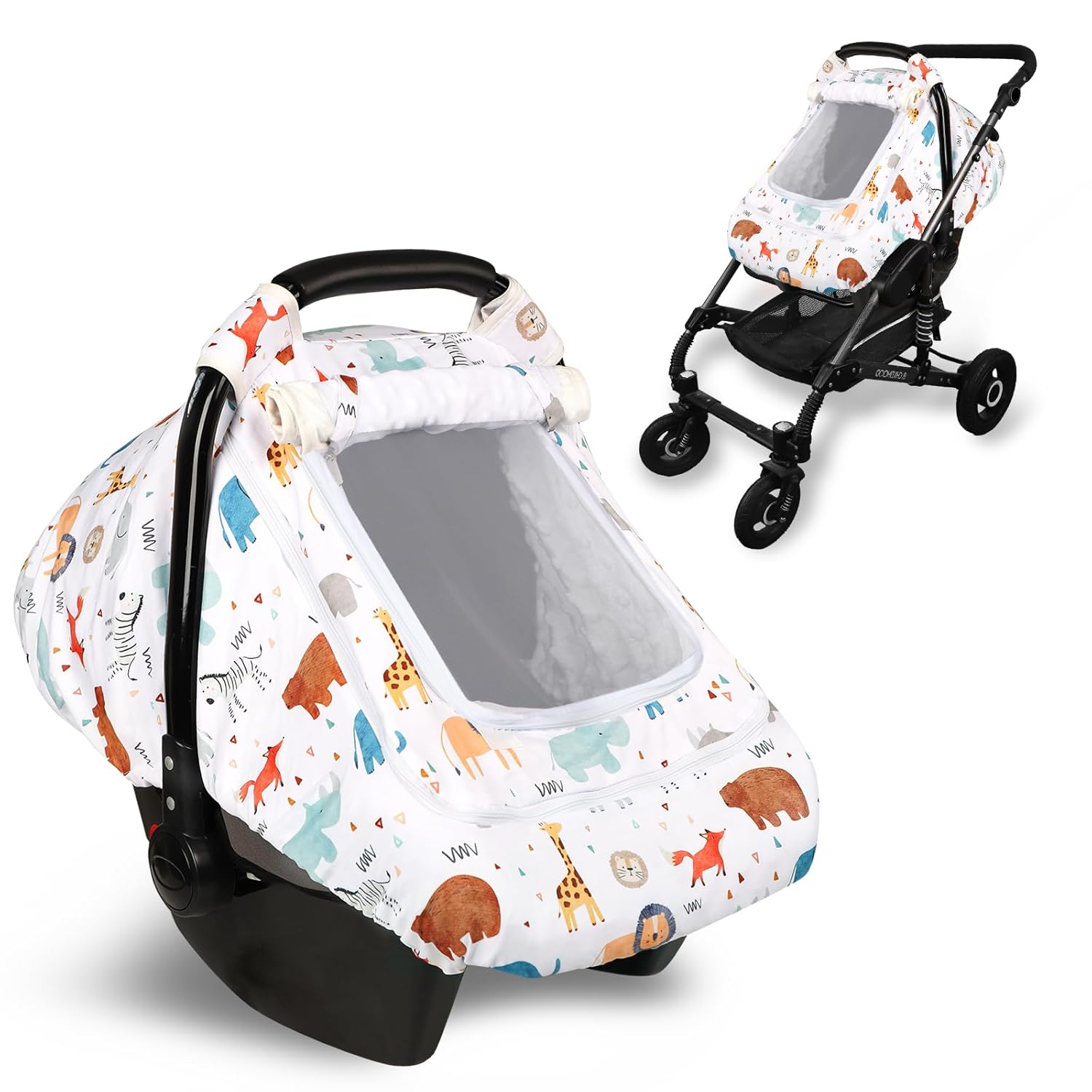 Baby Car Seat Cover Winter, Infant CarSeat Covers for Girls Man Fai Sky, Multi-Functional Newborn Canopy Breathable, Windproof & Universal Fit, Animal Baby Car Seat Cover Winter, Infant CarSeat Covers for Girls Man Fai Sky, Multi-Functional Newborn Canopy Breathable, Windproof & Universal Fit, Animal