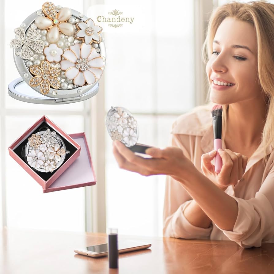 手持ち鏡 Amazon | [シャンディニー] 折りたたみ式 コンパクトミラー 両面