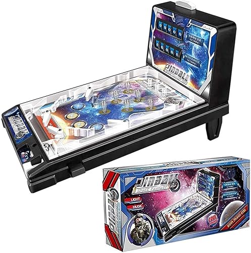 Pinball Machine Retro Arcade Machine Mini Tabletop Arcade Game Electronic Super Marble Game with Scorer Lights Music