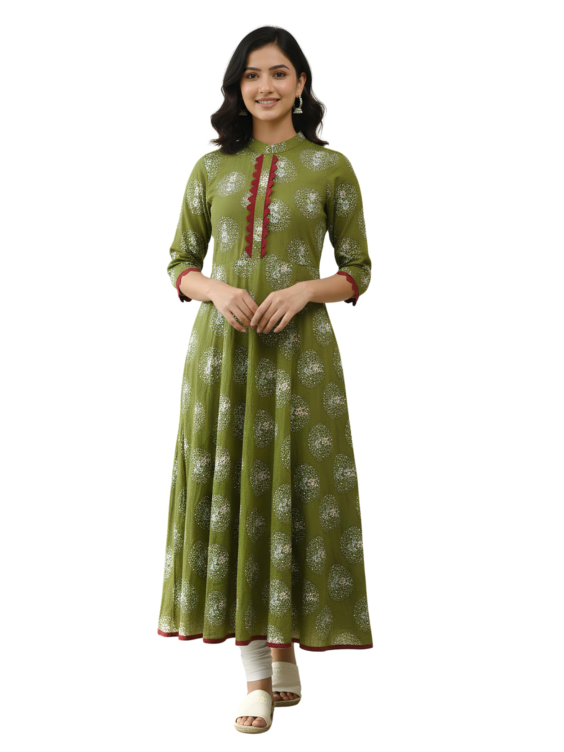 yash gallery Women's Cotton Relaxed Fit Anarkali Kurta-picture-16