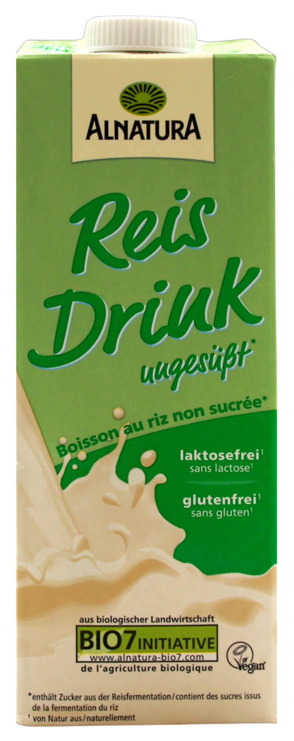 Alnatura Bio Reis Drink ungesüßt vegan, 8er Pack (8 x 1 l)