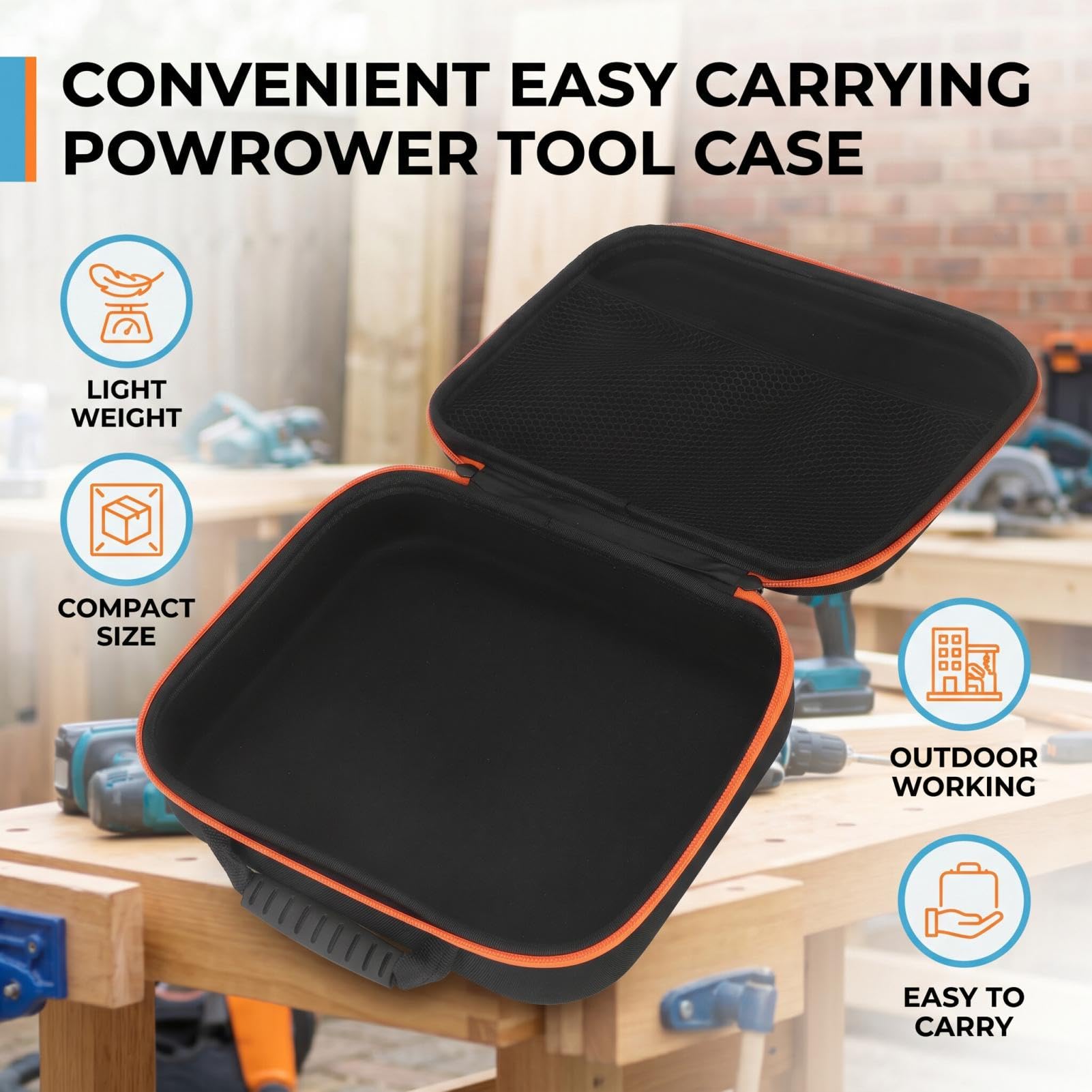 Valigetta Portautensili di Grande capacità Custodia Portautensili Portatile per Utensili Elettrici con Design a Cerniera per Trapano Elettrico (lungo)
