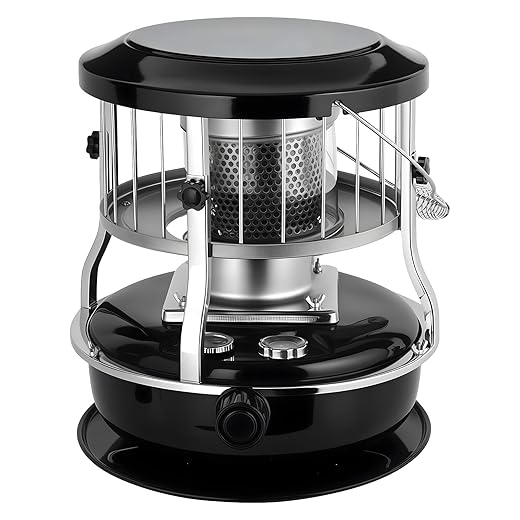 2 in 1 Portable Kerosene Heater, Non-electric Indoor/Outdoor Heater, Portable Indoor Kerosene Radiant Heaters for Home, Garage, Basement and Camping Black