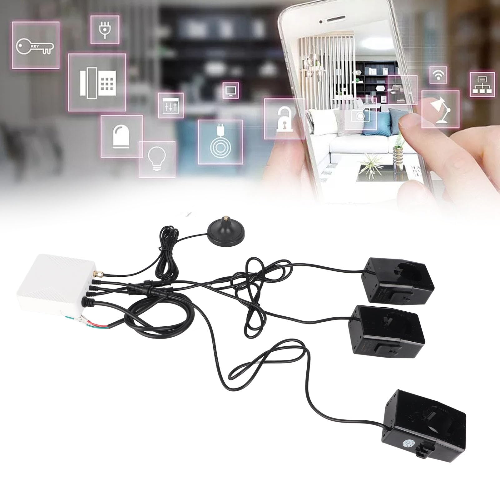 Miernik energii Wi -Fi 3 fazowy Monitor energii Smart Energy Monitorowanie w czasie rzeczywistym za pomocą 3 szt. Obwodu obwodu 500A dla domowych użytku przemysłowego ABS metalu