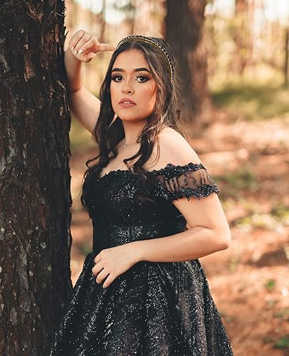 Miniatura 4 de Wecoe Diadema negra con diamantes de imitación, brilla como un diamante, perfecta para bodas, cumpleaños, fiestas y uso diario, gran regalo para