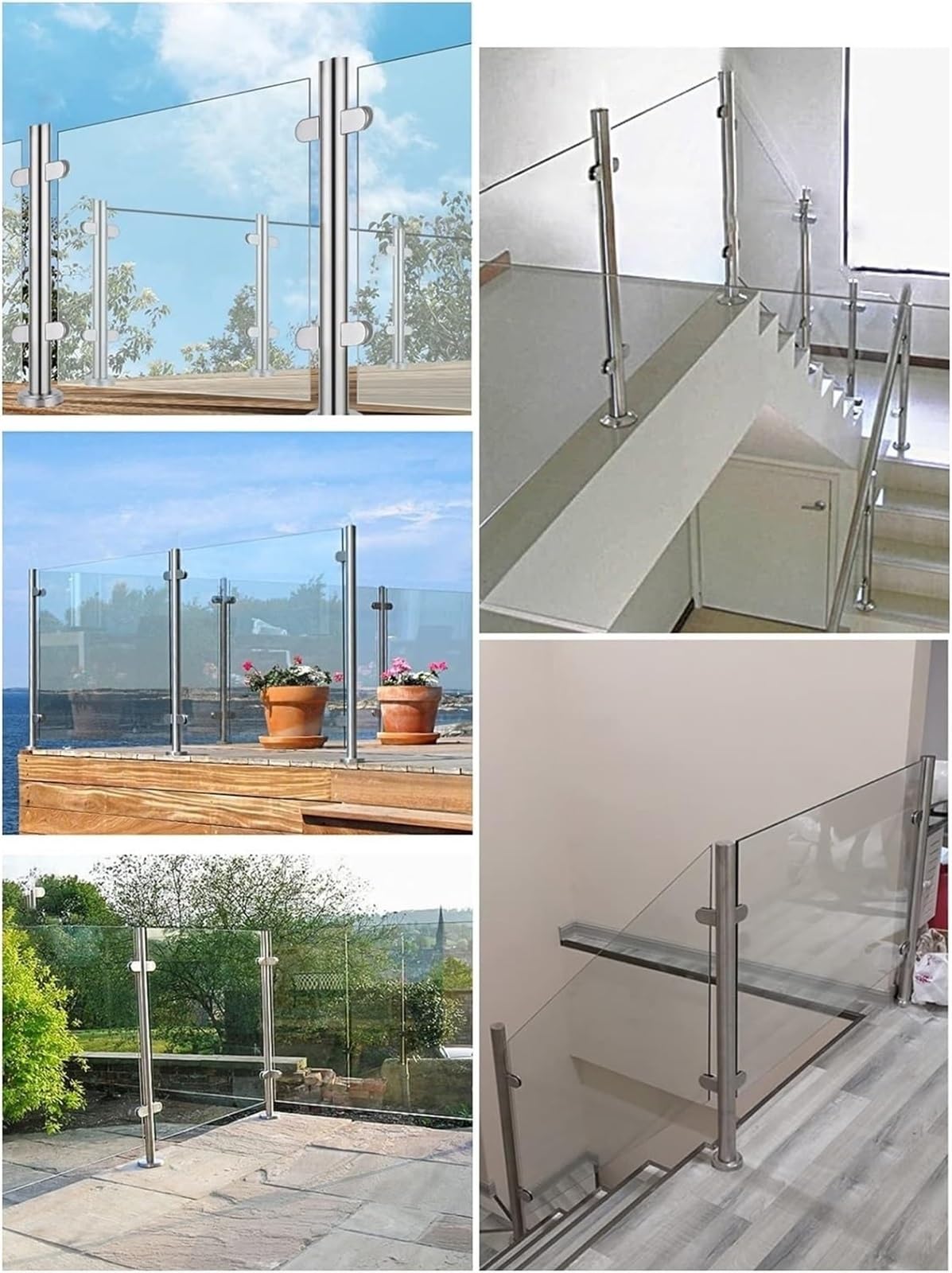 Palo da balcone in acciaio inossidabile 65105 cm Paletto terminale rotondo per scale esterne e balconi supporto ideale per ringhiere sicure (colore: dimensioni del montante: 85 cm)