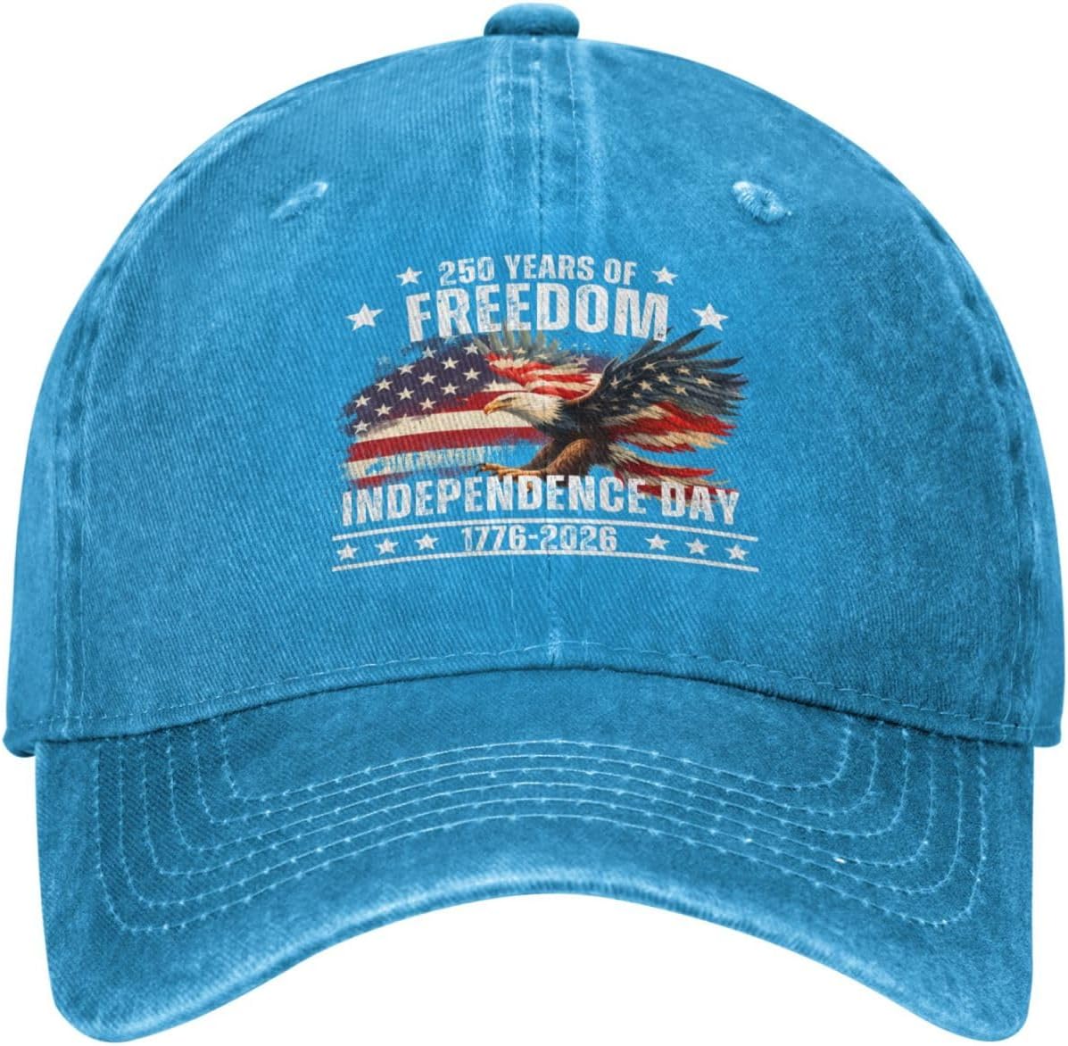 Casquette De Baseball En Denim USA 1776-2026, 250 Ans De Liberté, 4 Juillet