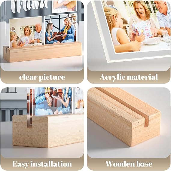 Personalized Picture Frame with Photos, Custom Picture Frames, Personalized Photo Frames, Customized Anniversary Birthday Gifts for Women Men Mom Dad Baby Kid Family Friends Girlfriend Her Wife