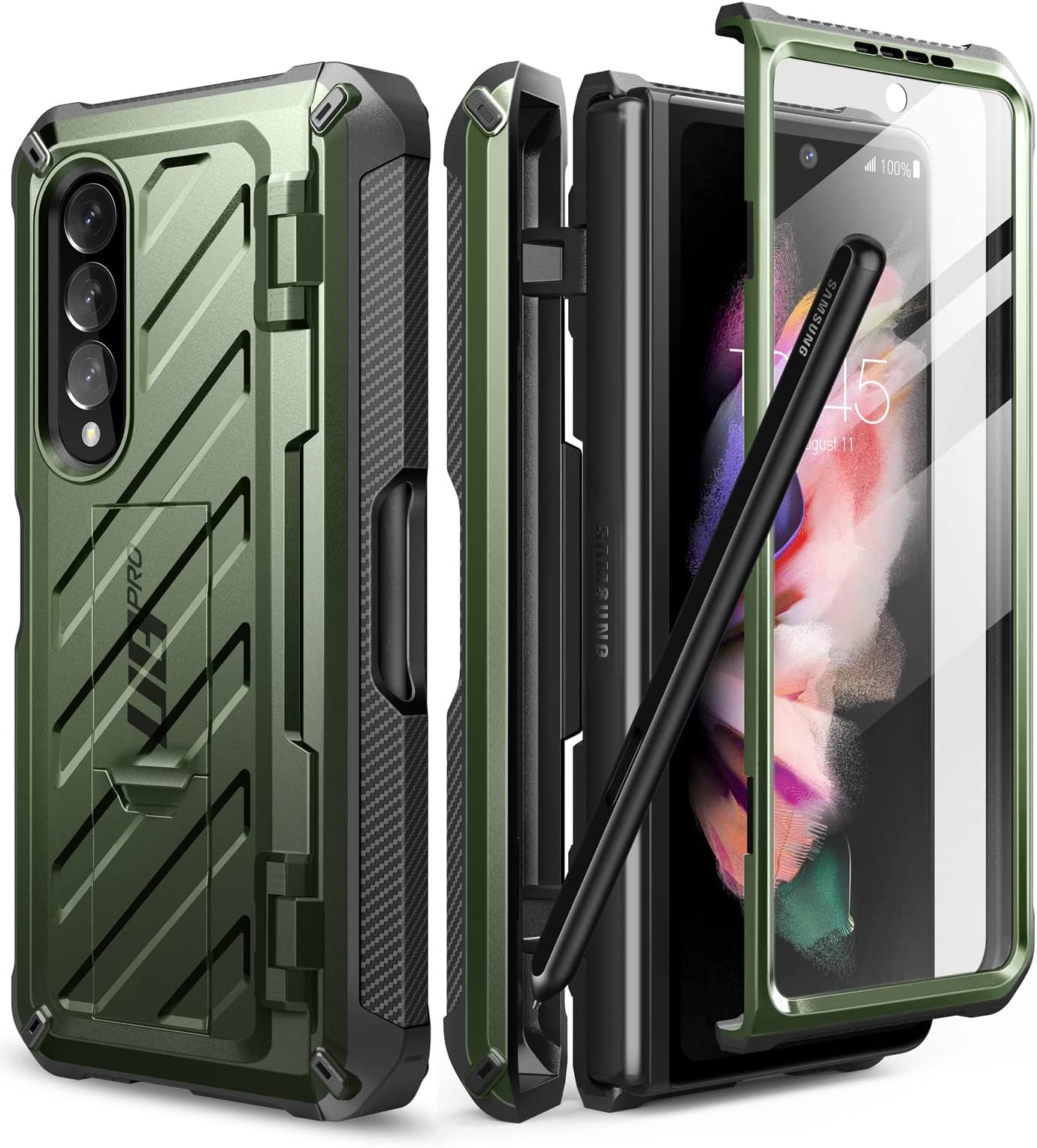 SUPCASE [Unicorn Beetle Pro Series] Case Designed For Samsung Galaxy Z Fold 3 5G (2021 Release), Full-Body Dual Layer Rugged Protective Case with Built-in Screen Protector - Guldan