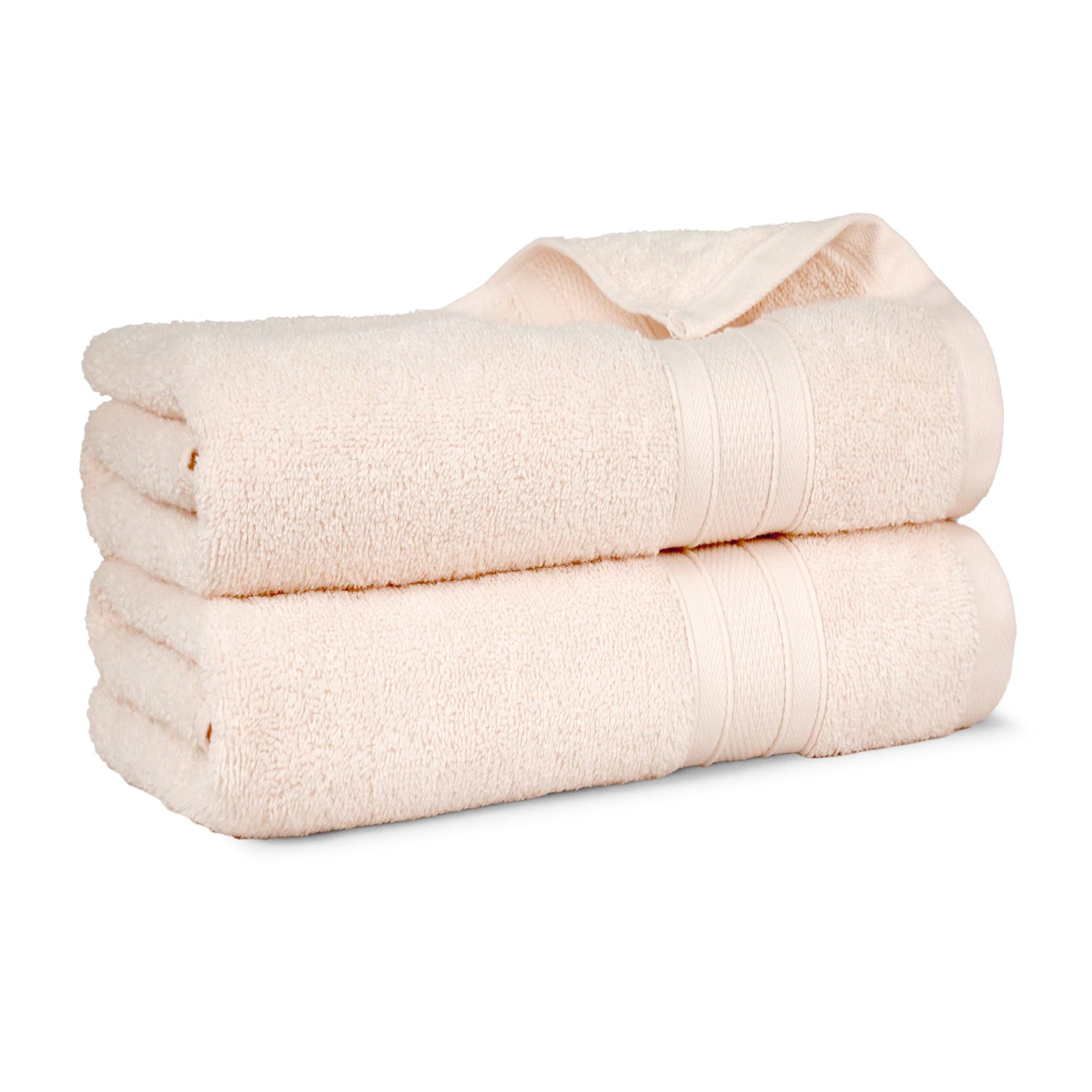 Trident Soft Comfort Air Rich 100% Cotton Towels for Bath, 500 GSM Large Size Bathroom Towels for Men/Women, 2 Pc Bath Towel Set (69cm x 137cm), Linen
