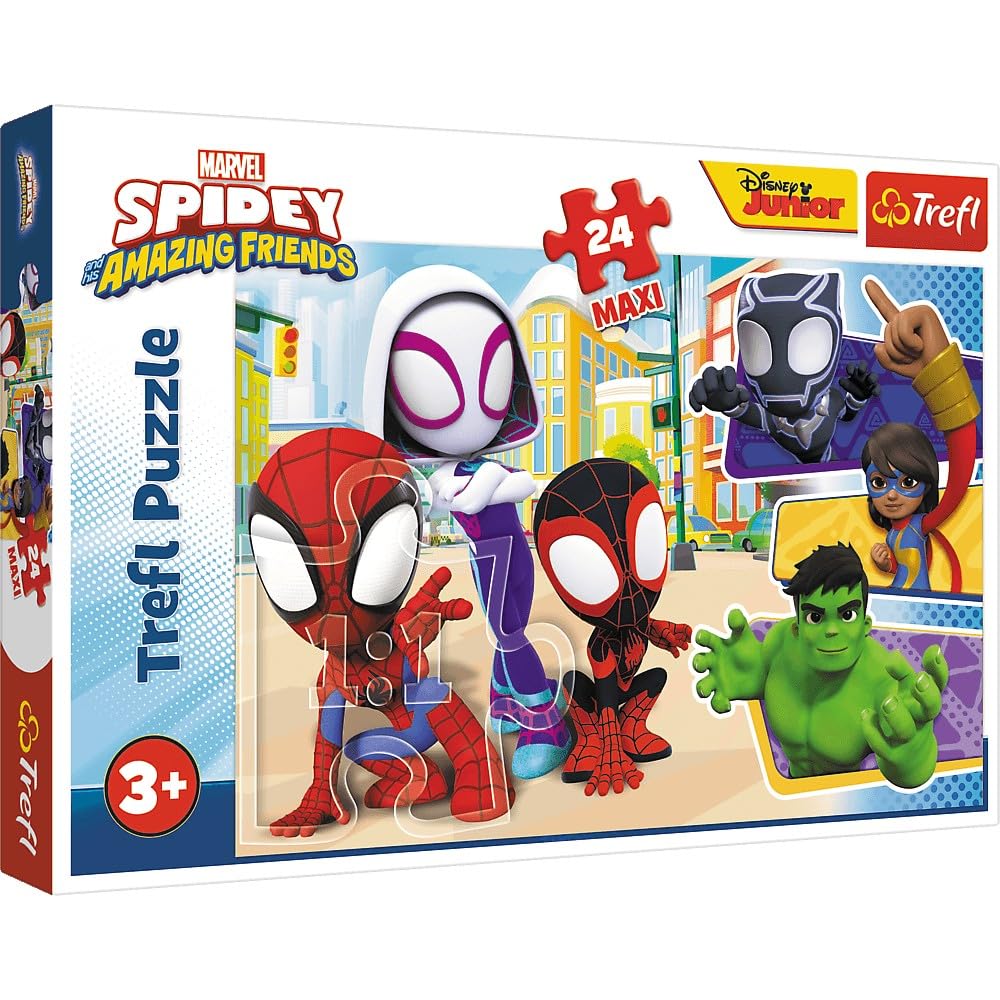 Trefl Marvel Spidey & his Amazing Friends, 24 Piece Jigsaw Puzzles for Kids, Easy Hold Large Maxi Puzzle Pieces for Children - Image 2