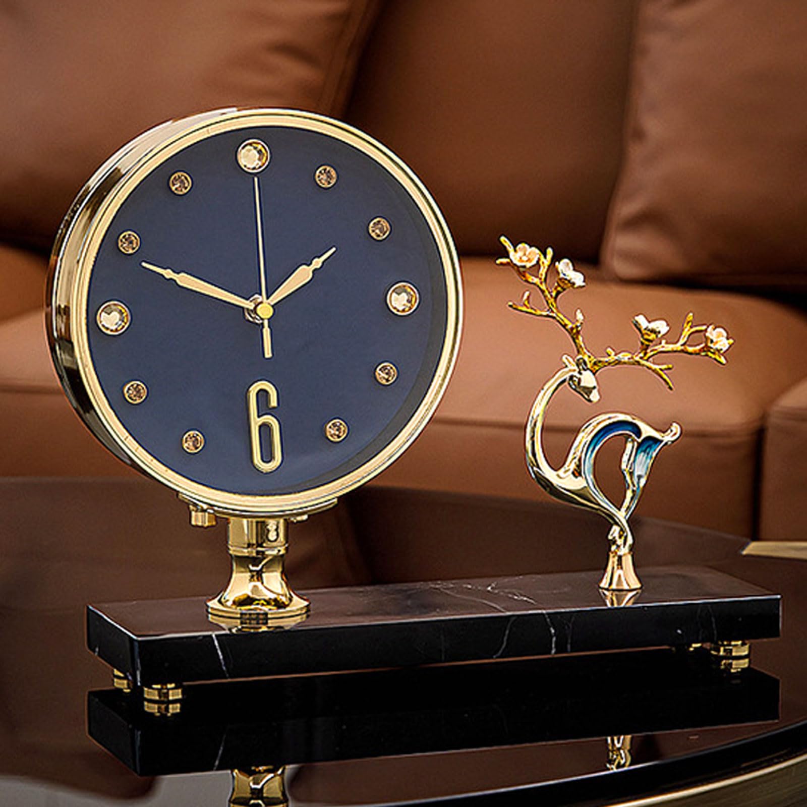 Amazon.co.jp: ヨーロッパの置時計、白鳥の置物時計、サイレントデスク