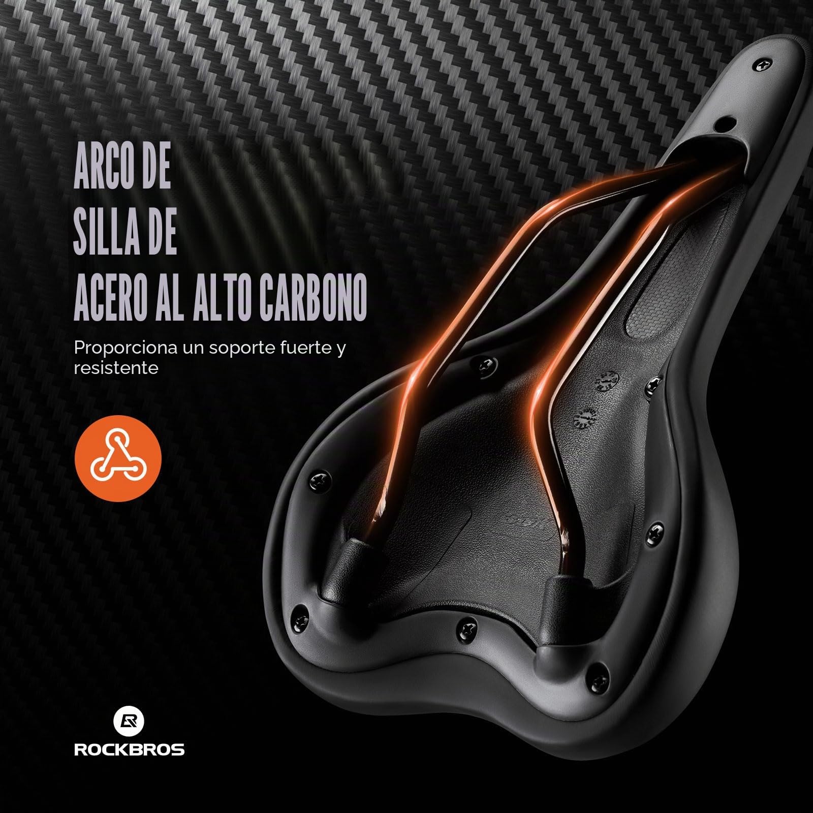 ROCKBROS Sillín de Bicicleta Ergonómico Cómodo, Asiento Amortiguador para Hombre Mujer, Cojín para Bicicleta Carretera MTB, 26,5 x 15,5 x 7 cm