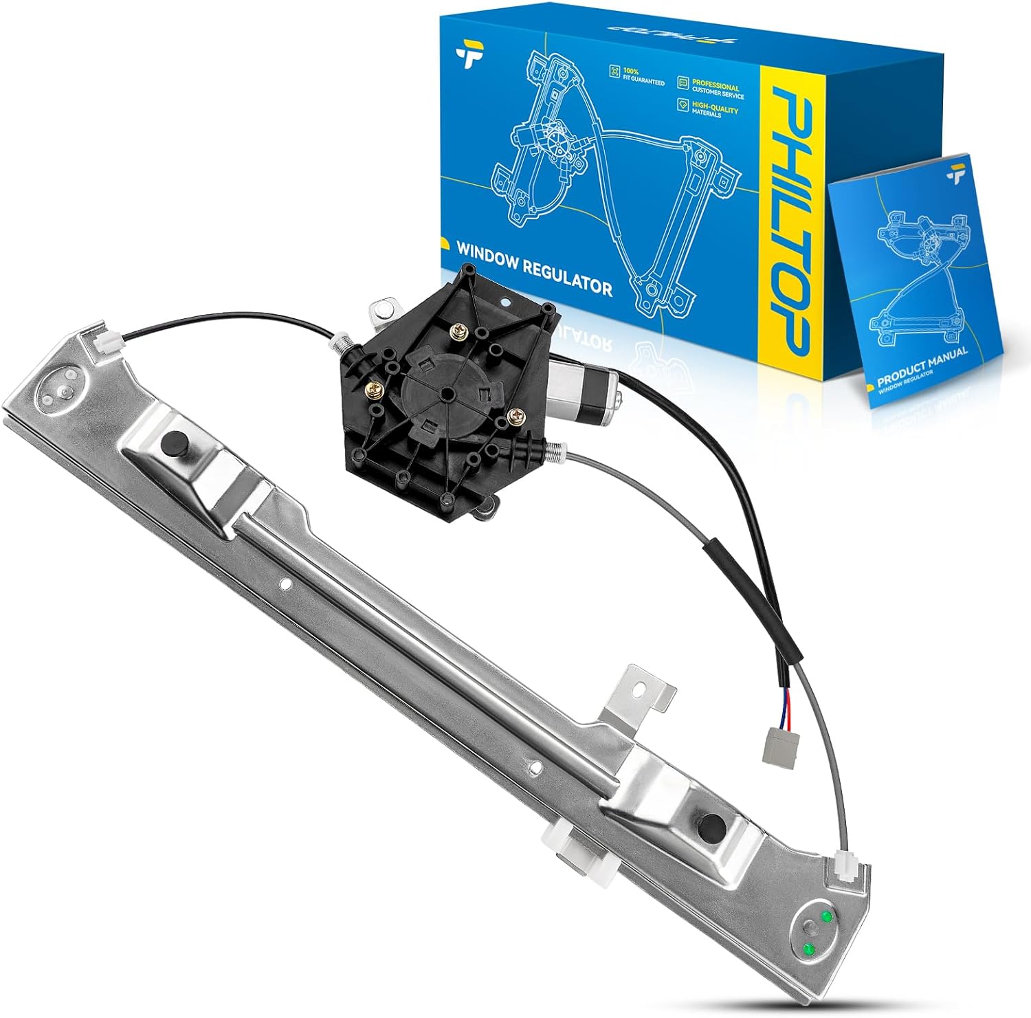 PHILTOP Rear Right Power Window Regulator and Motor Fit for 2002-2010 Ford Explorer/Mercury Mountaineer,Fit for 2007-2010 Ford Explorer Sport Trac,Fit for 2003-2005 Lincoln Aviator Replaces 748-507