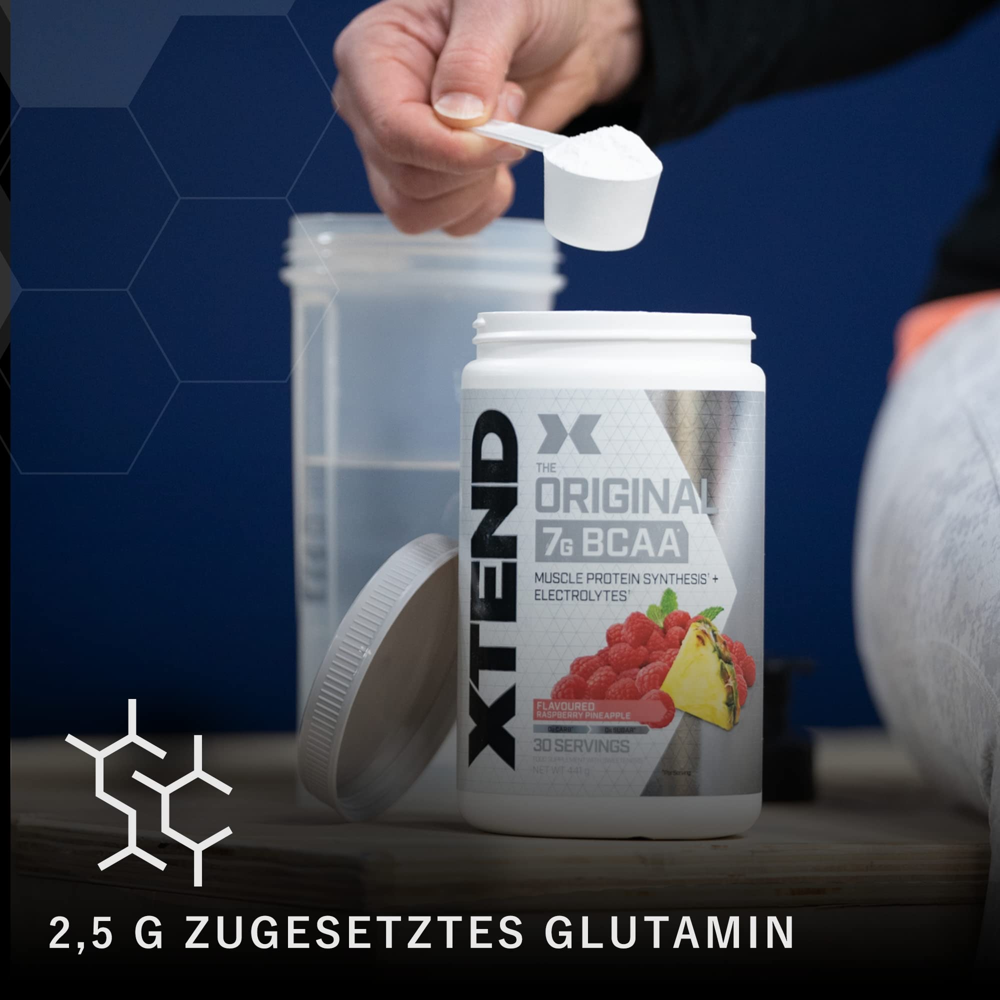 XTEND Original - BCAA-Pulver - Knockout Fruchtpunsch | Ergänzungsmittel mit verzweigtkettigen Aminosäuren | 7 g BCAA + Muskelproteinsynthese Elektrolyte für Regeneration & Hydration | 90 Portionen