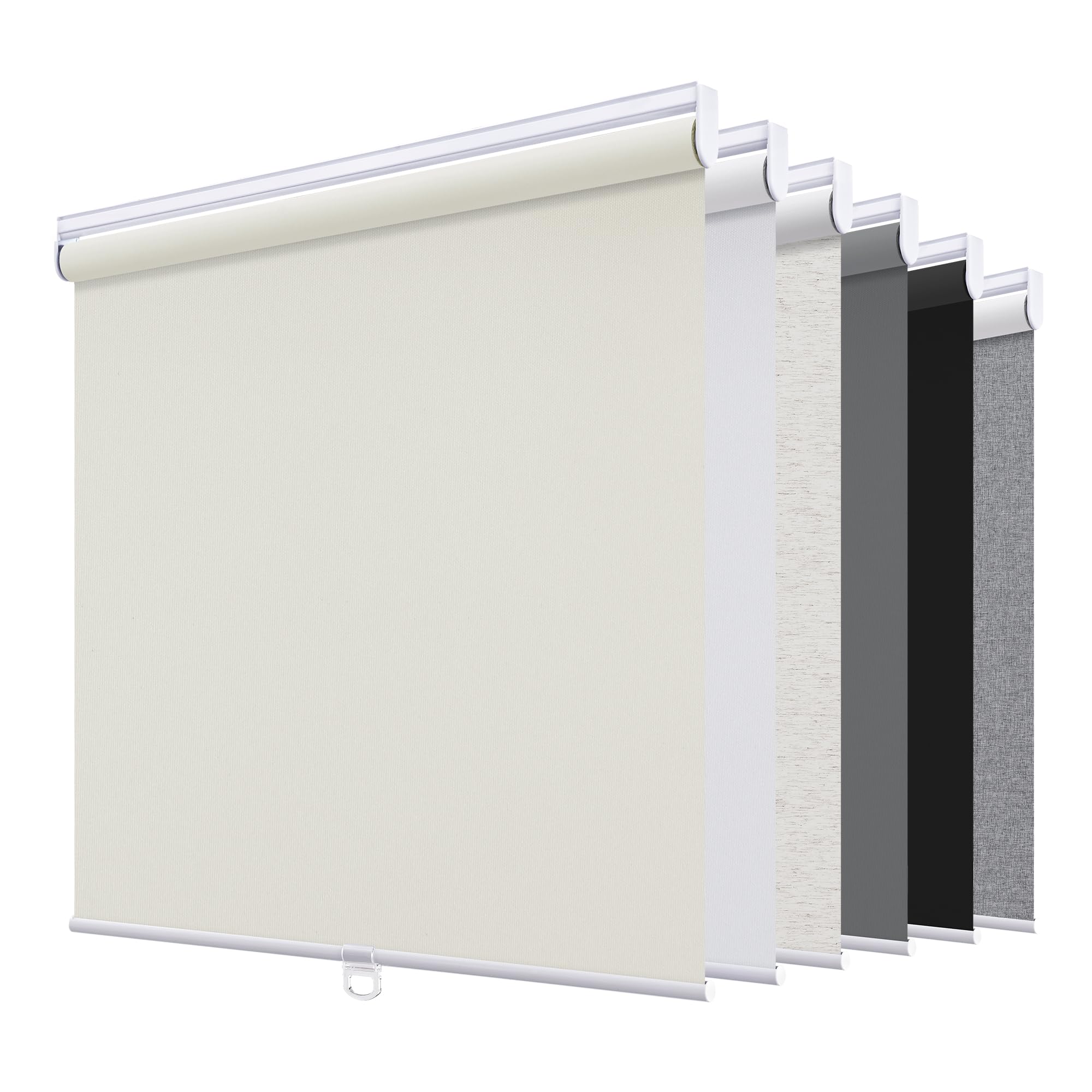 Sunoff Blackout Roller Shades Blinds Cordless for Windows Pull Down Room Darkening Door Blinds with Thermal Insulated Easy to Install for Living Room,Bedroom,Home,Office Bathroom Beige 45" W x 72" H — image 1