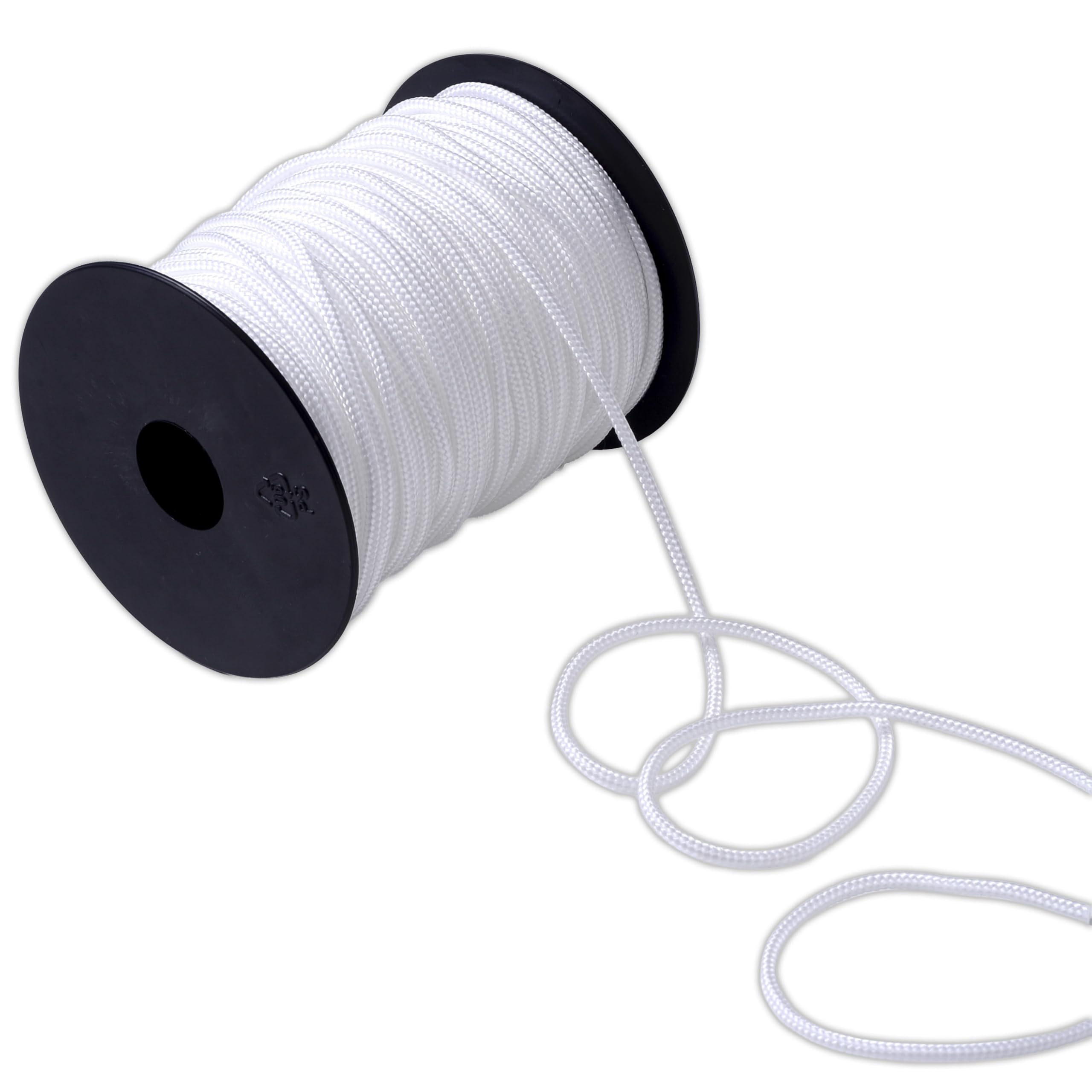 IPEA Cordon Tresse pour Vénitien Couleur Blanche en Nylon - 50 mètres - Fabriqué en Italie - Cordon Blanc - Corde pour Rideaux à Paquet, cantonnières, Stores, Accessoires – Épaisseur 3 mm